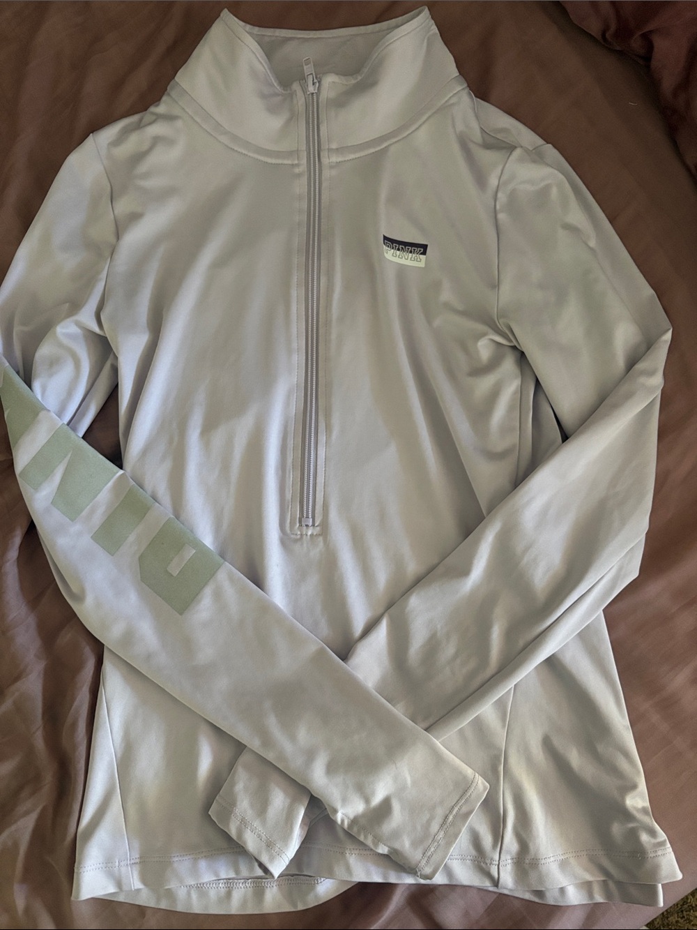 PINK Victoria's Secret Light Mint Green Half-Zip Utility Jacket
